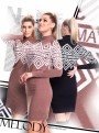 Mayo chix Melody kötött ruha bézs alapon fekete mintás 