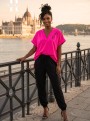 Rensix gumis aljú lezser fazonú poliamid felső neon pink,  pink, korall színben 