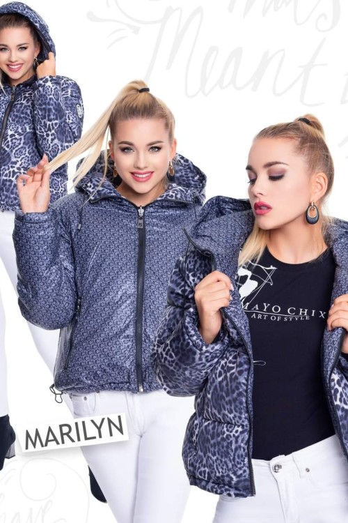 Mayo chix Marilyn C jacket kétoldalú kabát ocelot szürke