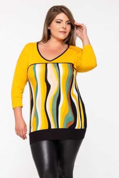 Wannabee Juli okker mintás 