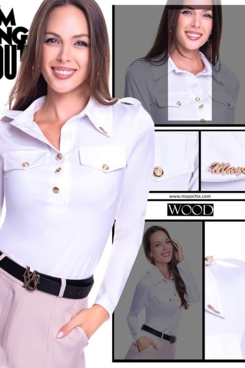 Wood póló pink színben 