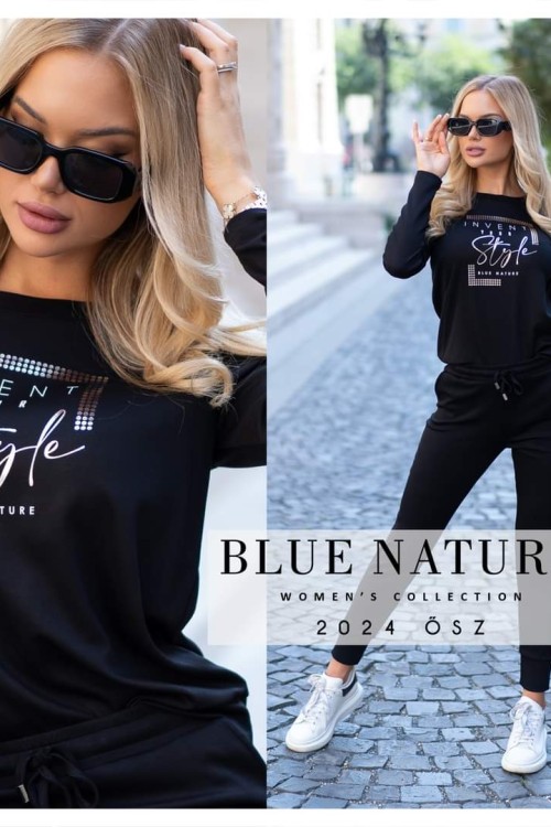 Blue nature Flavia felső, Nizza nadrág szettben fekete színben 