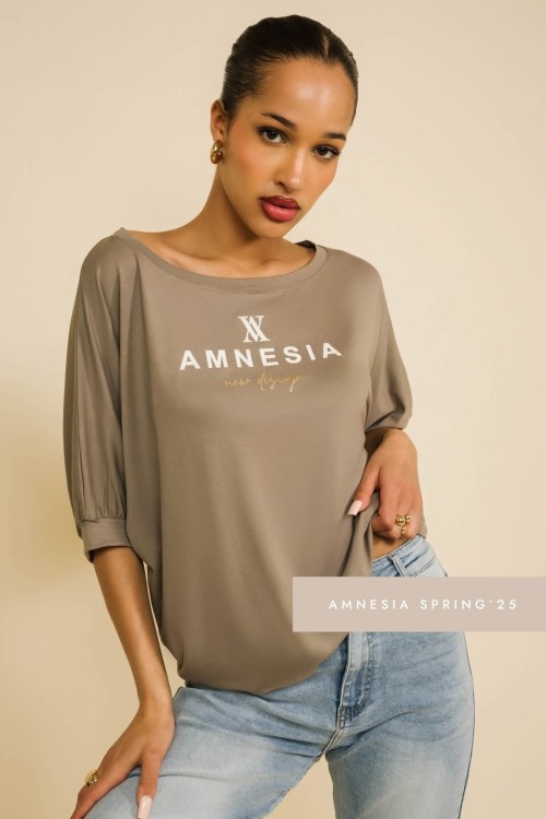 Amnesia Ampli tunika fekete színben  
