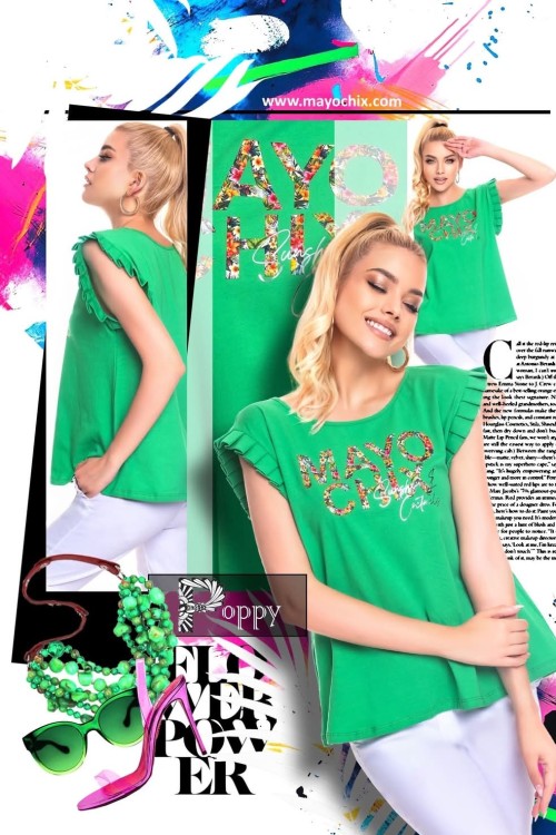 Mayo Chix Poppy póló zöld, pink, vízkék, ekrü színben