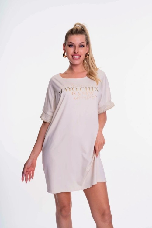 Mayo chix Natasha tunika bézs és rózsaszín színekben 