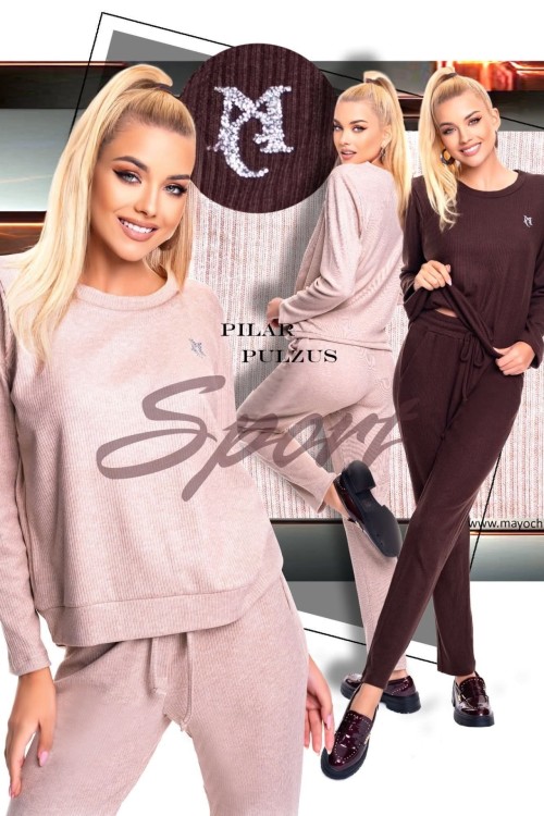 Mayo chix Pulzus nadrág fekete színben bordás kötött anyagból 