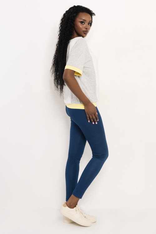 Amnesia Bator felső szürke/sárga/ekrü színben 