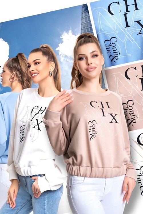 Mayo chix Colors pulóver  világoskék, sárga és bézs színben 