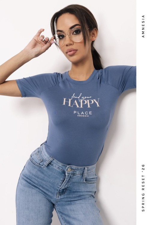 Amnesia Lilibell felső farmerkék,  fekete,  ekrü színben 