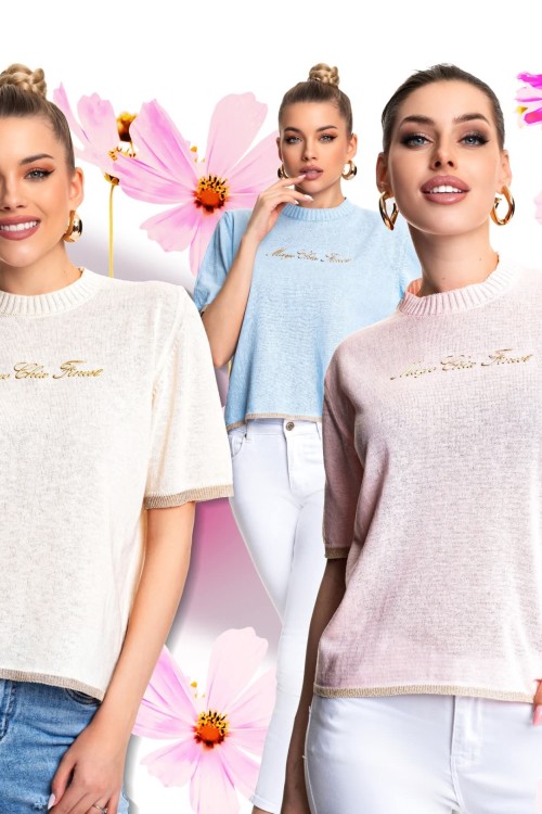 Mayo chix Connecticut pulóver  sárga,  rózsaszín színben 