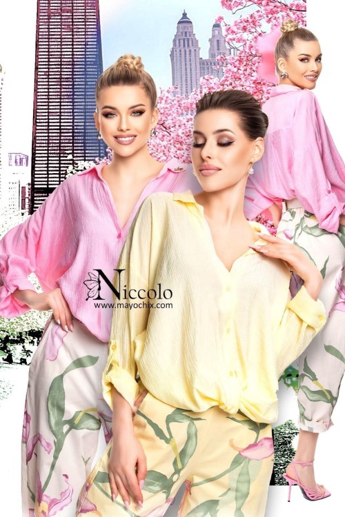 Mayo chix Nicola blúz   menta és világoskék színben 