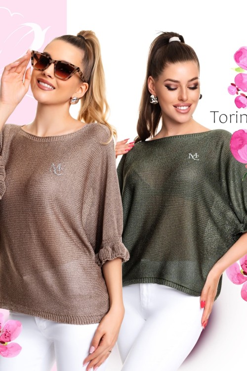 Mayo chix Torino vékony kötött felső barna színben 