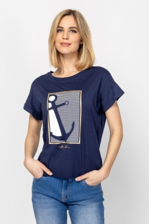 Heavytools MAPLINS26 Női navy rövid ujjú póló