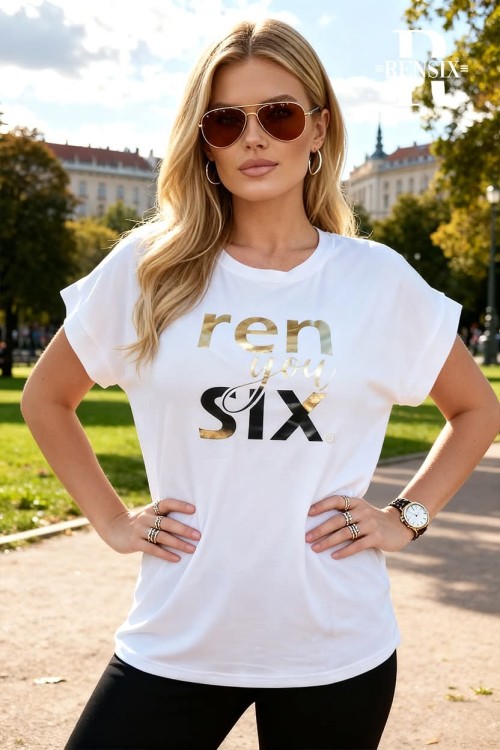 Rensix gumis aljú felső  fehér színben 