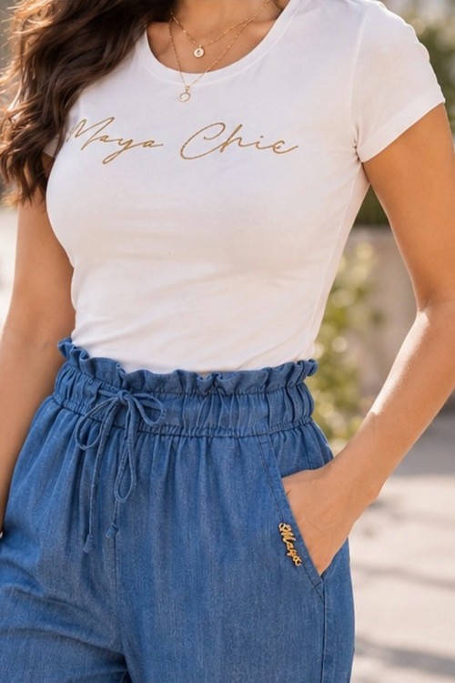 Mayo chix Gladys nadrág farmerhatású kék színben 