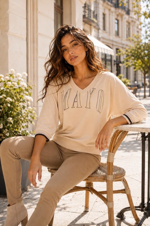 Mayo Chix Jaya felső barna, ekrü, fekete, khaki