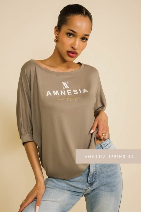 Amnesia Ampli tunika fekete színben  