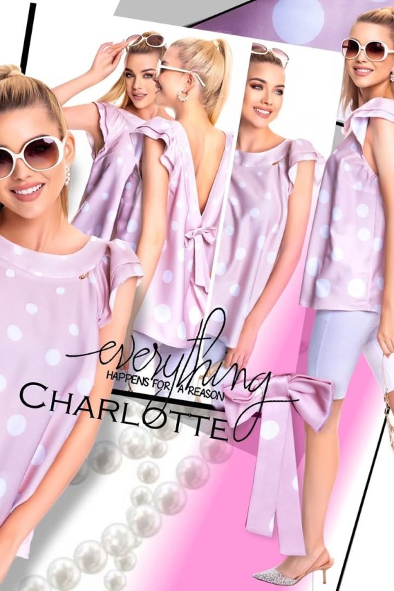Mayo chix Sharlott blúz pink pöttyös 