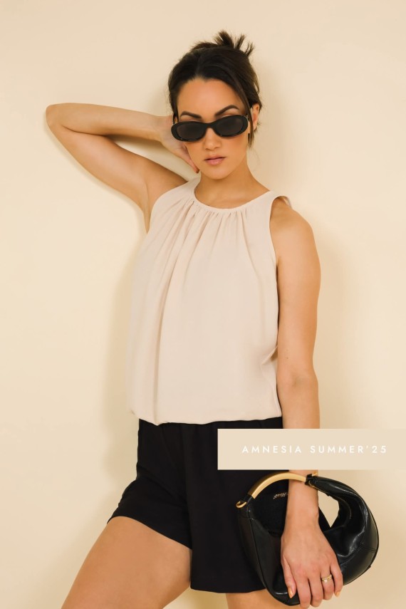 Amnesia Edina top bézs  