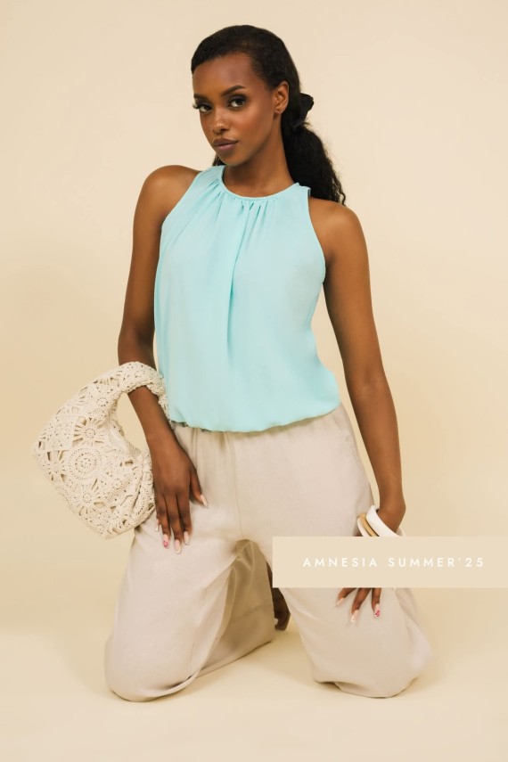 Amnesia Edina top bézs  