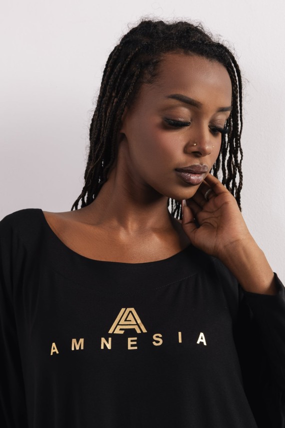 Amnesia Piber tunika fekete színben 