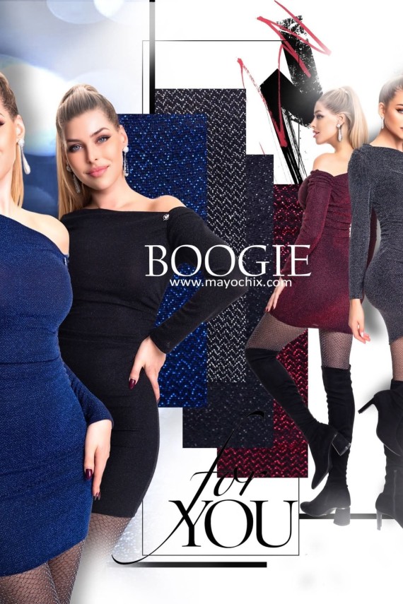Mayo chix Boogie miniruha bordó és fekete színben 