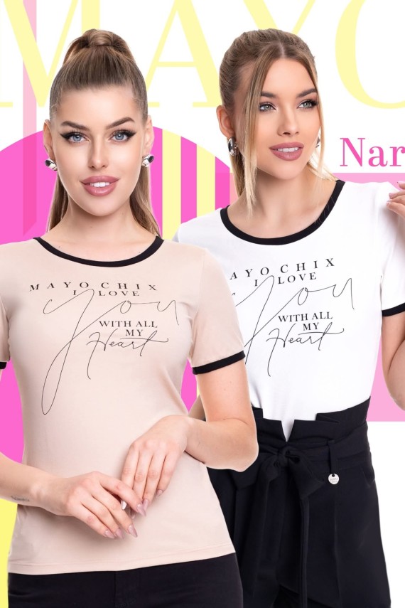 Mayo chix Nara póló ekrü színben 