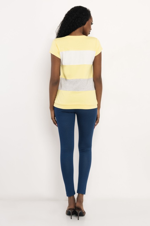 Amnesia Sinello felső sárga/ekrü/szürke színben 