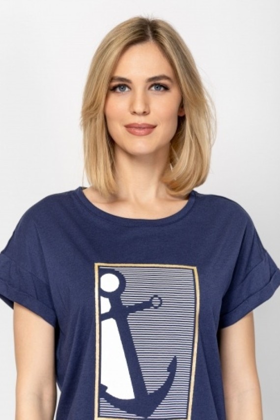 Heavytools MAPLINS26 Női navy rövid ujjú póló