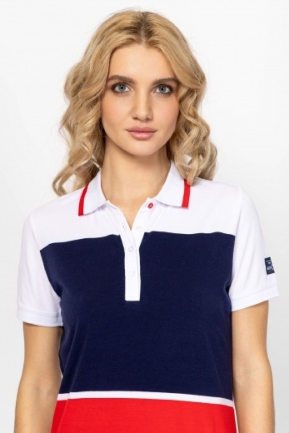 Heavytools Vecras26 tricolor női galléros pamutruha 