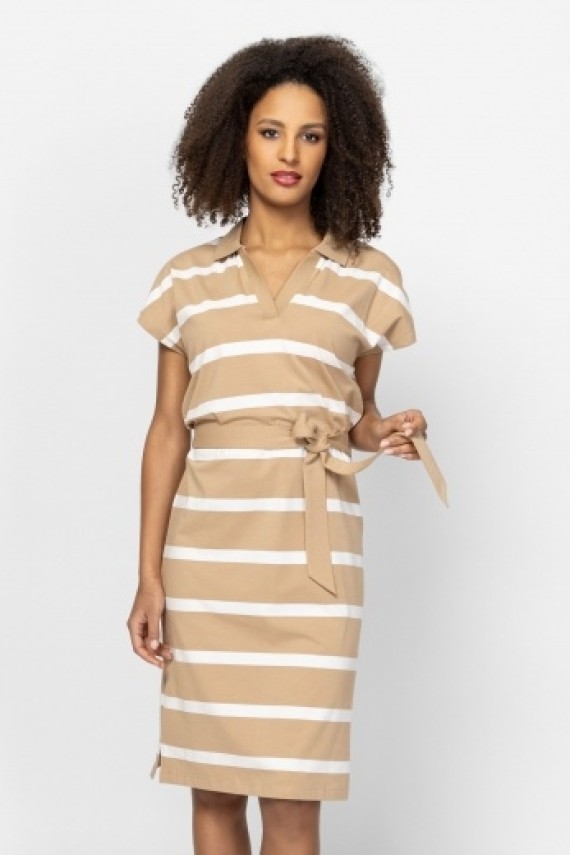 Heavytools Vamyra beige  női pamut ruha 