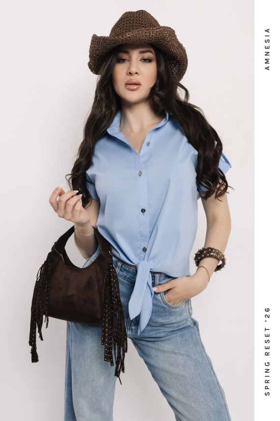 Amnesia Bech felső ekrü,  kék,  rózsaszín színekben 