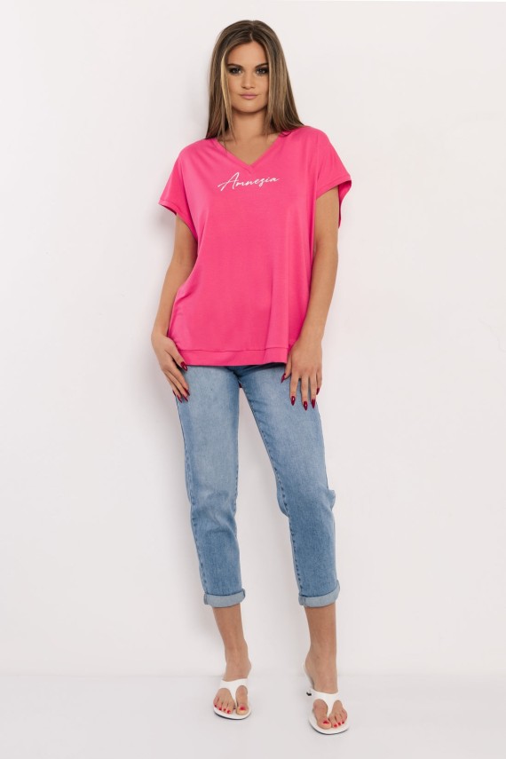 Amnesia Dodi felső fekete, pink, ekrü színben 