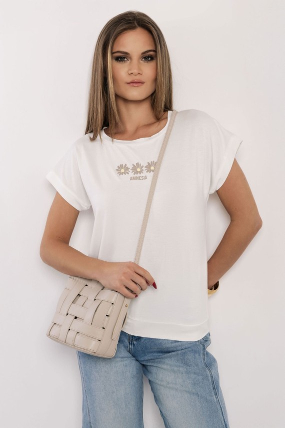 Amnesia Dodi felső fekete, pink, ekrü színben 