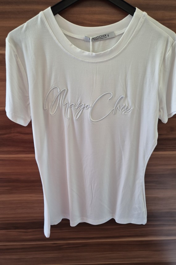 Mayo chix Light hímzett fehér póló 