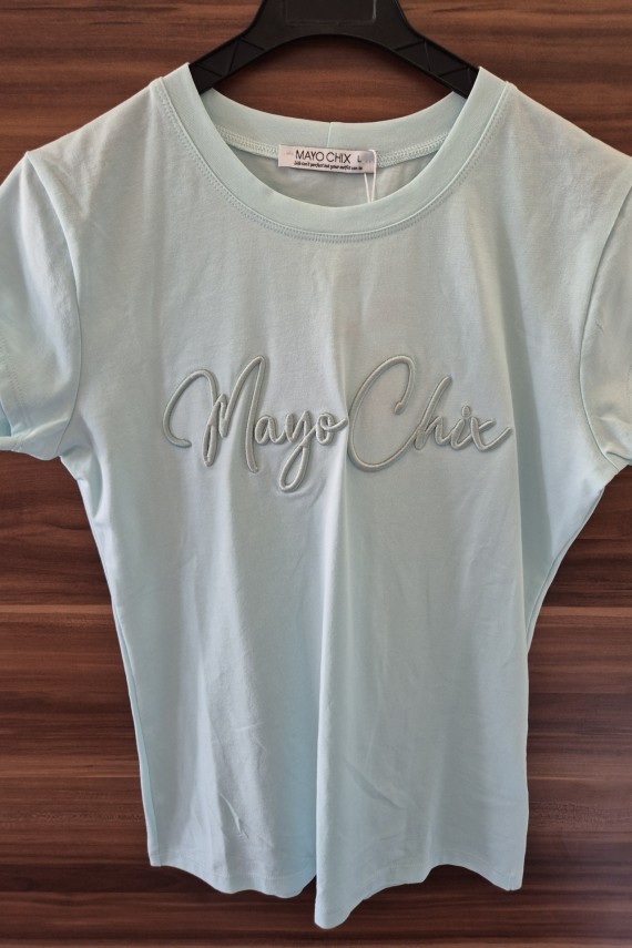 Mayo chix Light hímzett póló vízkék színben 