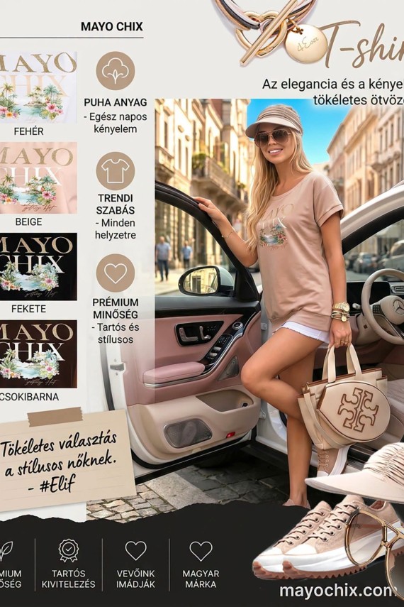 Mayo chix Elif póló  ekrü színben 