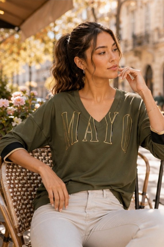 Mayo Chix Jaya felső barna, ekrü, fekete, khaki