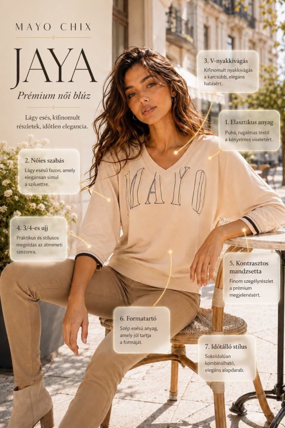 Mayo Chix Jaya felső barna, ekrü, fekete, khaki