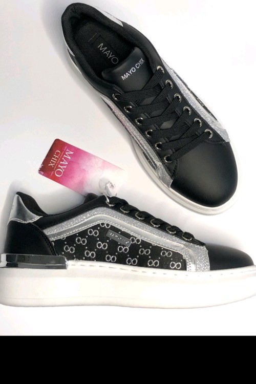 Mayo chix 2109 cipő fekete-ezüst 
